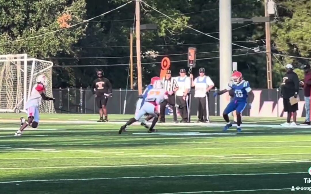 WR knocks the DBs mouthpiece OUT on the downfield block. LCU WR Trace Williams brings the BOOM!